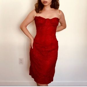 Dolce & Gabbana Red Midi Dress